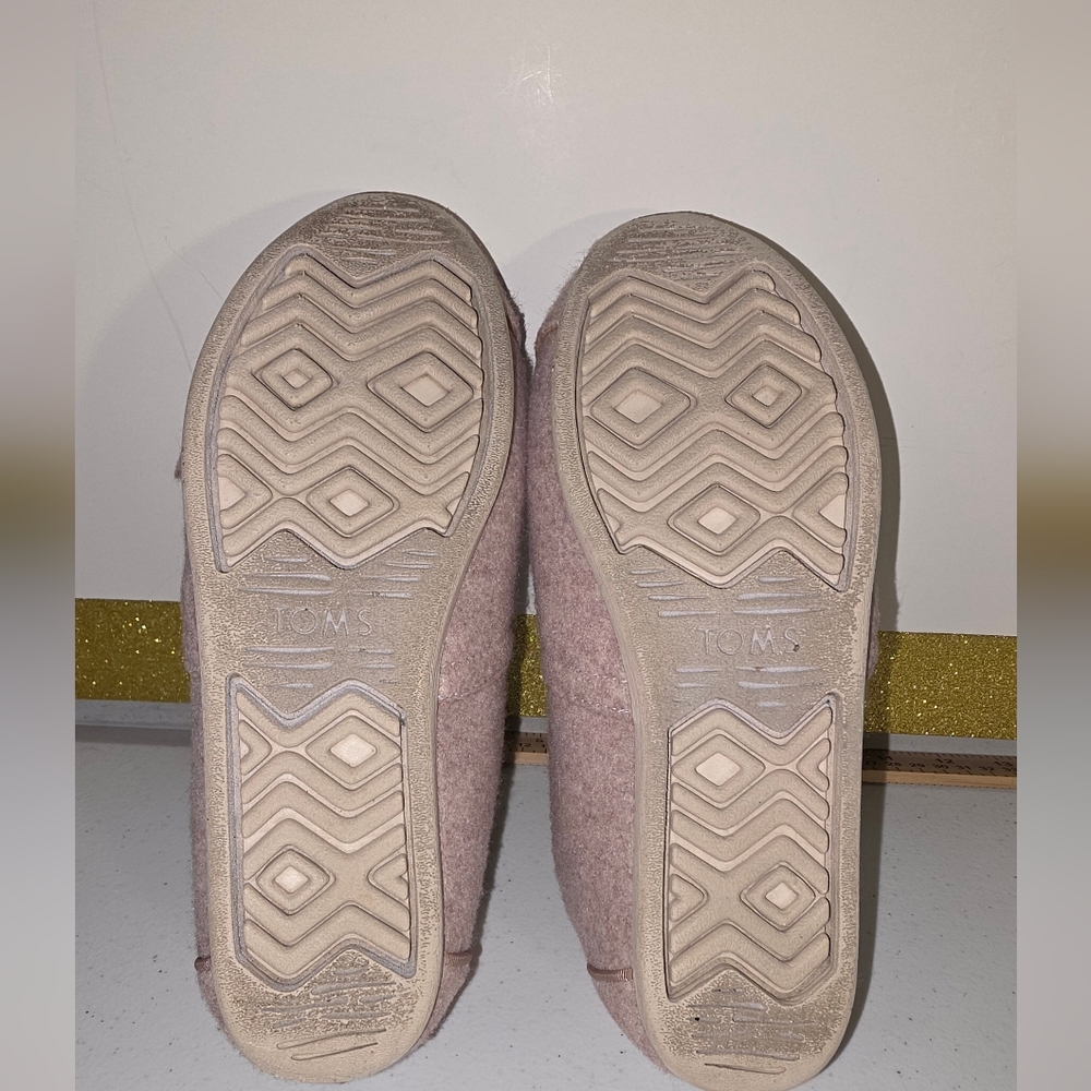 TOMS Women's Alpargata Faux Fur Lined Slip-On Flats dusty rose Sz.7.5 Slippers - Picture 12 of 16